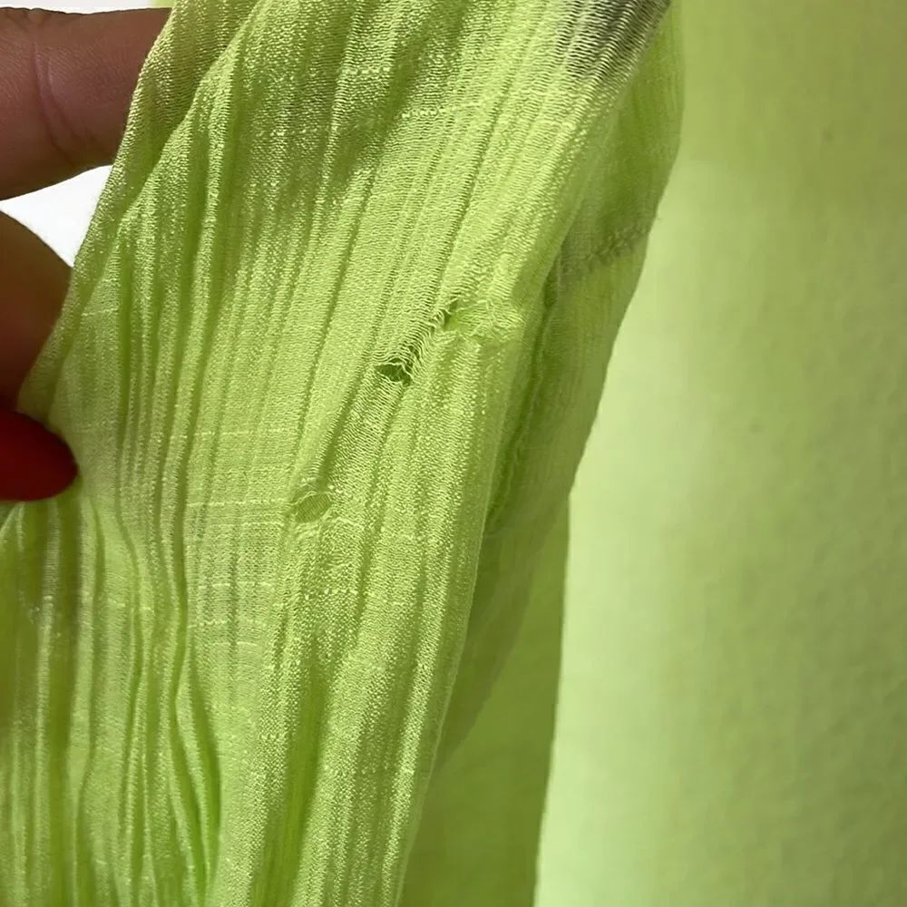 Neon green button up - Picture 5 of 5